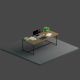 Low Poly Work Desk - 3DOcean Item for Sale