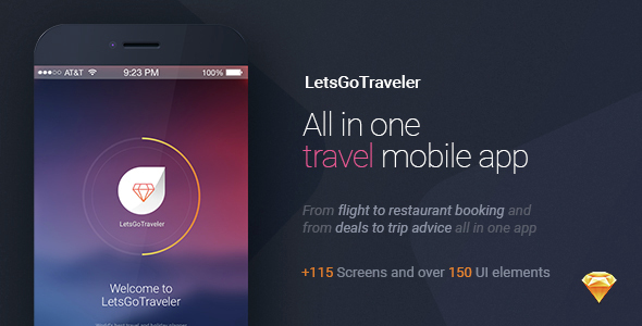 LetsGo Traveler | Wszystko w jednym zestawie Travel Sketch UI