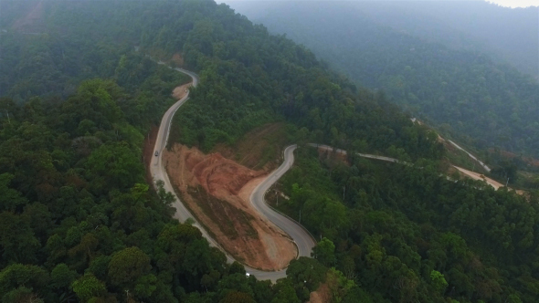 Aerial View of Road on the Mountain 14