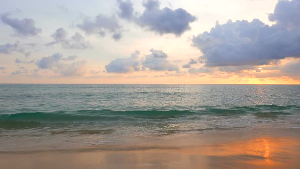 Beautiful sunset on the tropical beach and sea