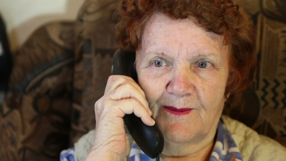 Elderly Woman Talking On The Phone
