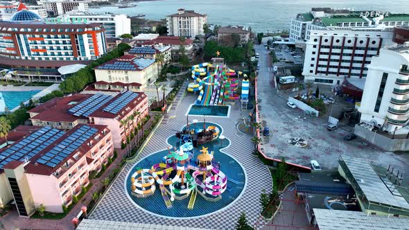 Close aqua zone aerial view Turkey Alanya