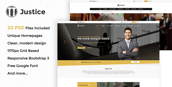 Justice - Multipurpose Business PSD Template