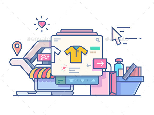 Shop Online Design Flat