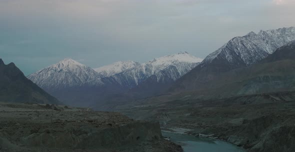 Distinctive spear-like shape of Laila Peak (6,096 m) in Khuspang Camp, Hushe Valley near Gondogoro G