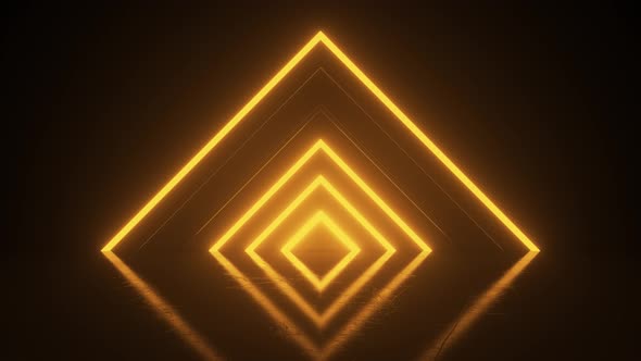 Pyramid consisting of orange neon glowing light stripes alt
