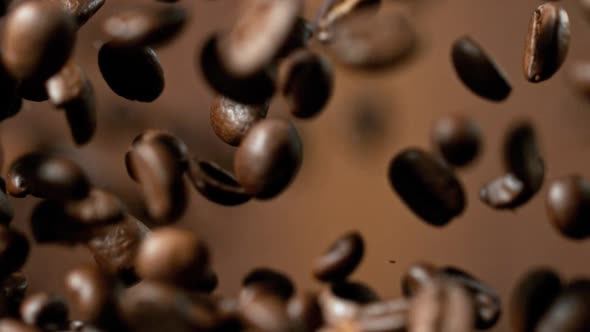 Roasted Coffee Beans After Being Exploded in Super Slow Motion