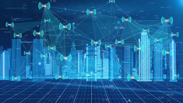 Smart City 5g Network Connection Signal Transmission Based On Internet Of Things