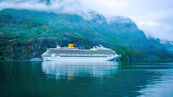 Cruise Liners On Hardanger Fjorden