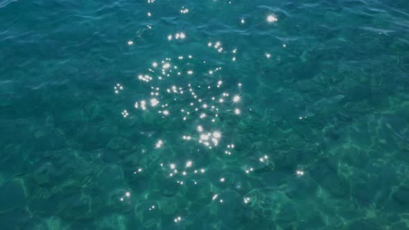 Aerial View Flare On The Waves Of The Sea