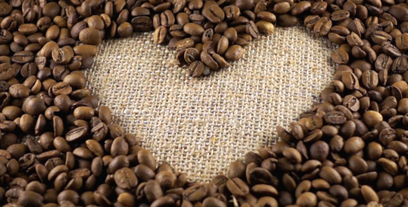 Roasted Coffee and Heart Shape