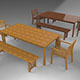 Benches and Chairs - 3DOcean Item for Sale
