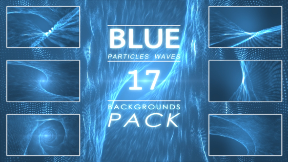17 Blue Particles Waves Backgrounds Pack
