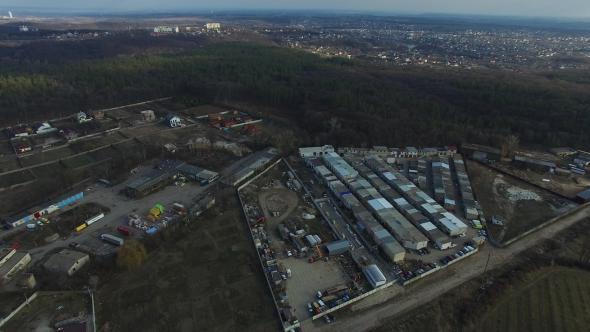 Flying Over The Garage Buildings