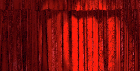 Velvet Red Curtain with Spotlights 