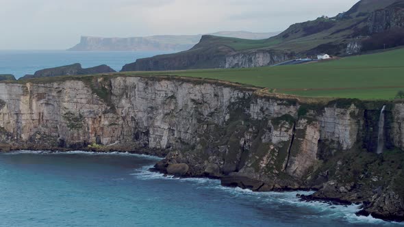 Carrick-a-Rede Rope Bridge and Fair Head on the north coast of county Antrim, Northern Ireland