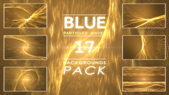 17 Gold Particles Waves Backgrounds Pack