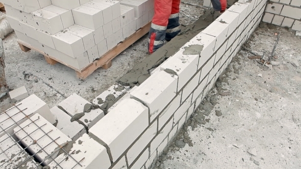 Construction Of a House In Winter