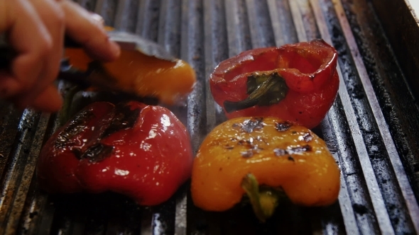 Bulgarian Pepper Is Fried On a Plate