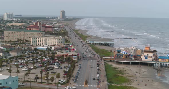 Aerial view of Galveston Island, Texas