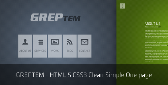 GReptem – HTML 5 CSS3 Clean Simple One page