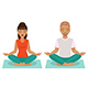 Young Man and Woman Doing Yoga - GraphicRiver Item for Sale