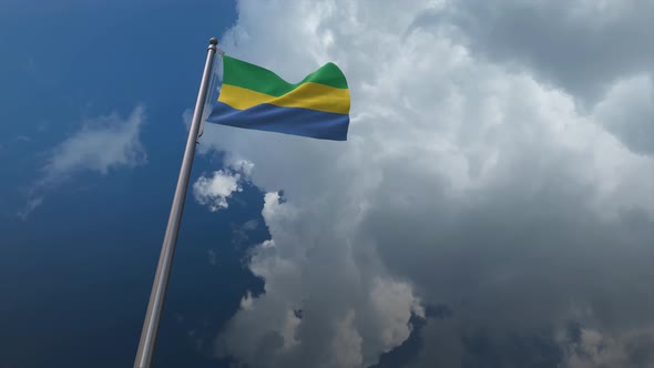 Gabon Flag Waving 4K