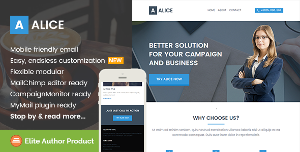 Alice, Business Email Template + Builder Access