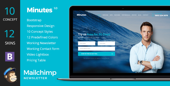 Minutes - Responsive multipurpose Landing Page