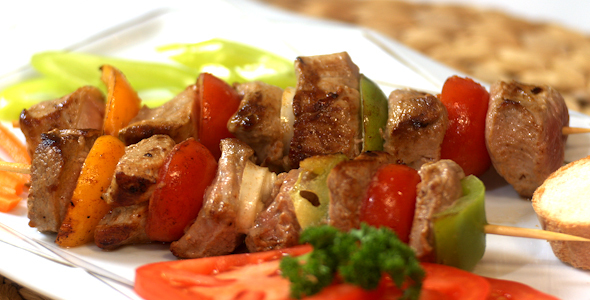 Shish Kebab in Plate