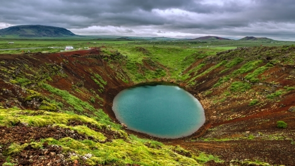 . Kerid Volcanic Crater (Kerið) - a Crater Of An Extinct Volcano, Whose Last Eruption Occurred