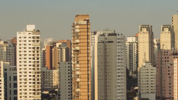 Time lapse of day to night, residential buildings, Sao Paulo, Brazil