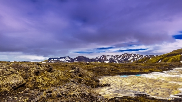 Valley Landmannalaugar - a Unique Natural Flow Of Lava And Numerous Rhyolitic Tops alt
