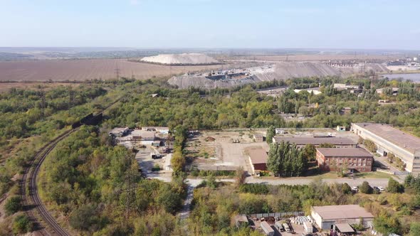 Top view of slag mountains.