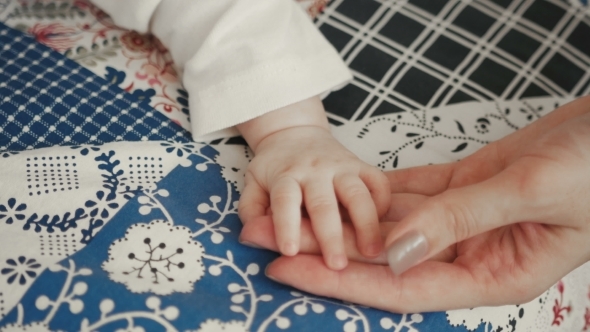  Of Newborn Baby's And Mother Hand