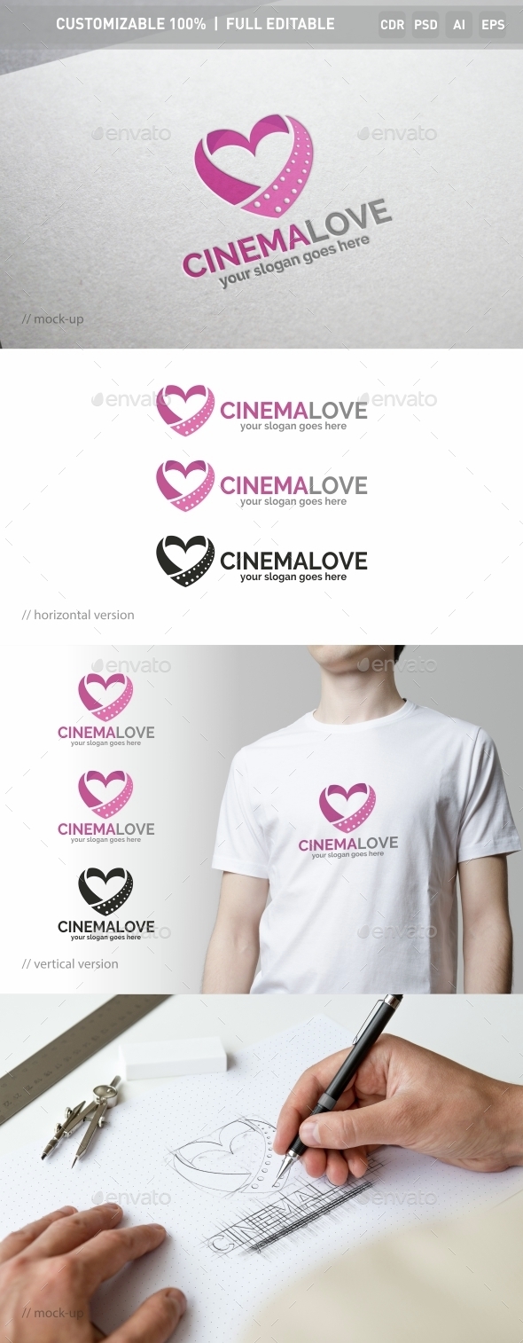 Cinema Love Logo Template