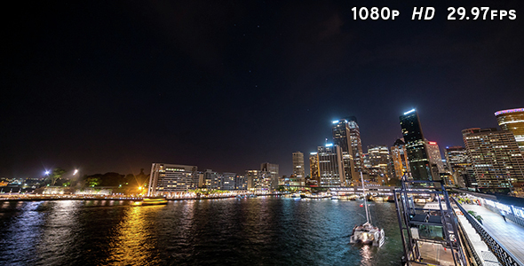 Sydney City Harbour at Night