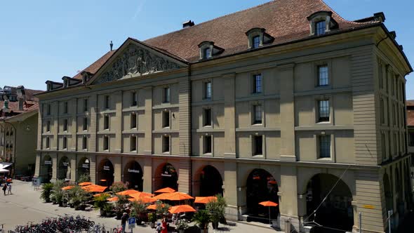 Korn House in the City of Bern in Switzerland From Above  the Capital City Aerial View