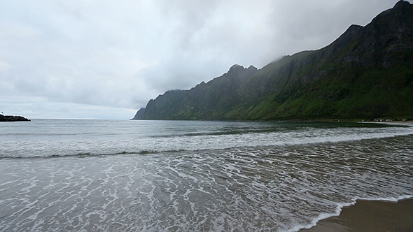 Summer Senja Coast Cloudy View