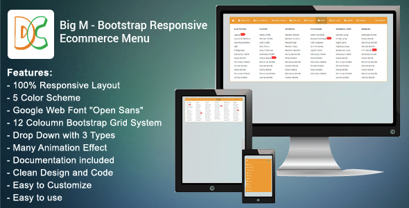 Big M - Bootstrap Responsive Menu e-commerce