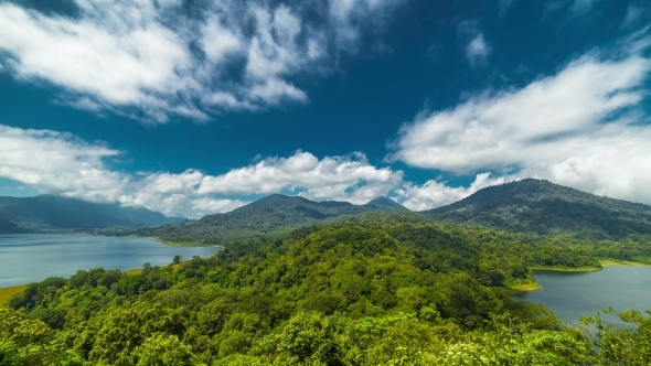 Panoramic View To Danau Tamblingan Lake And Danau Buyan