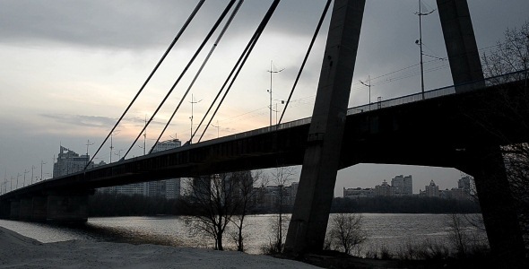 Sunset Bridge Car City Motorway River Water 3