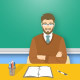 School Teacher at a Table in a Class  - GraphicRiver Item for Sale