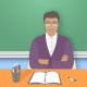 School Teacher at a Table Fat Education Illustration - GraphicRiver Item for Sale
