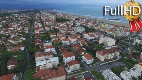 Aerial Video of the Seafront of the Italian Town