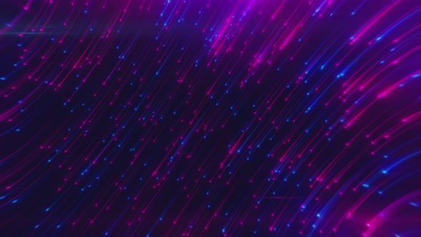 Abstract Neon Background From Light Lines Swirling in Space