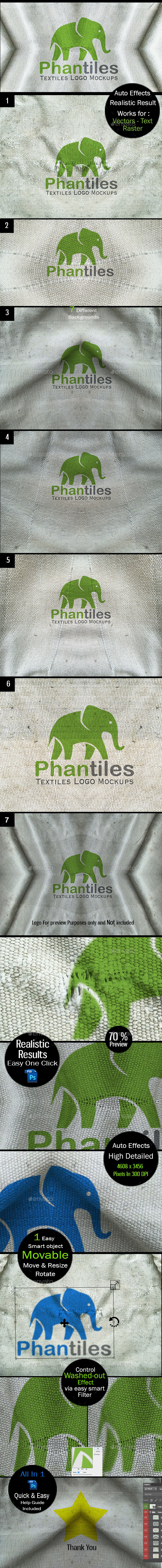 Logo Mockup Set - Vintage Fabrics