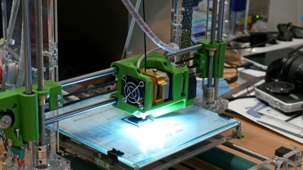 Three Dimensional Plastic 3D Printer In Laboratory alt