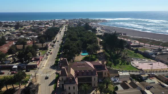 Aerial:Parque Ross, historic casino cultural center 1904 The original park contains native Canary da