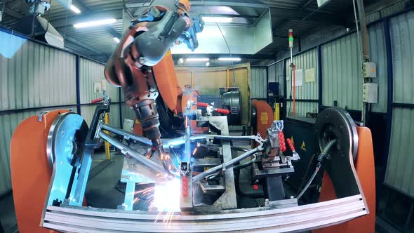 Welding Process of a Bicycle Frame in Fast Motion